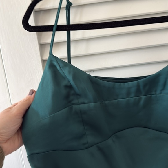 A NEW DAY silky blue turquoise dress size medium - Picture 2 of 4